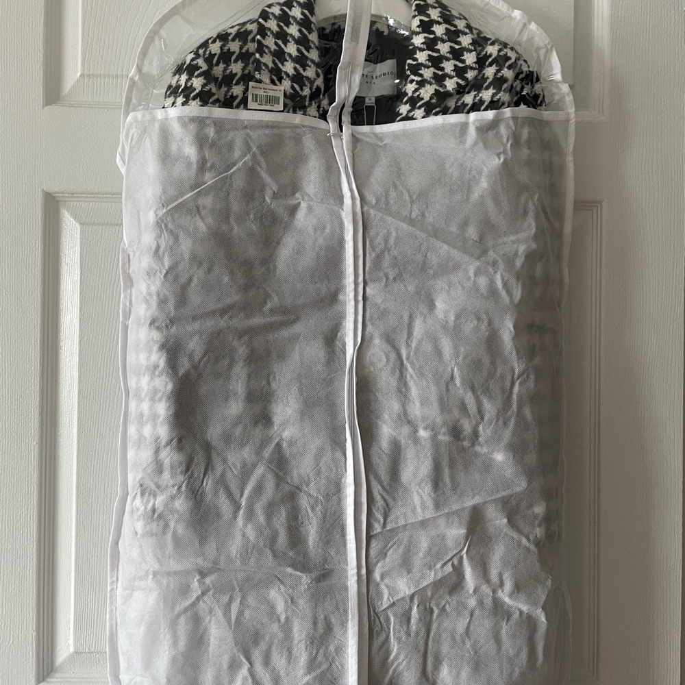Petite Studio Black/white Plaid Long Coat Size XS - Picture 9 of 10